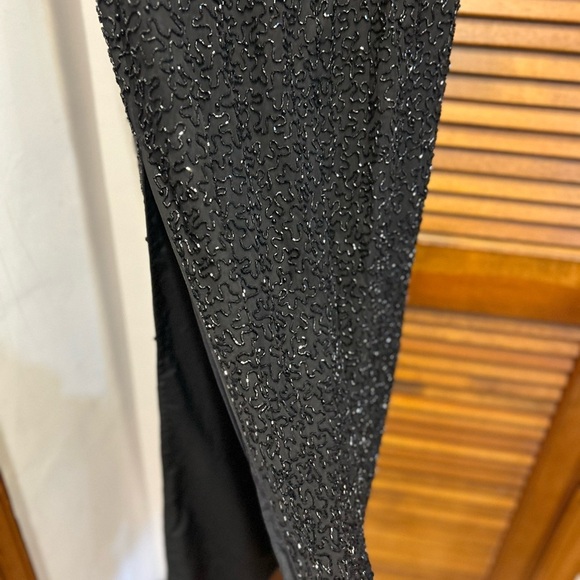 Vintage black strapless silk beaded gown size medium - Picture 5 of 16
